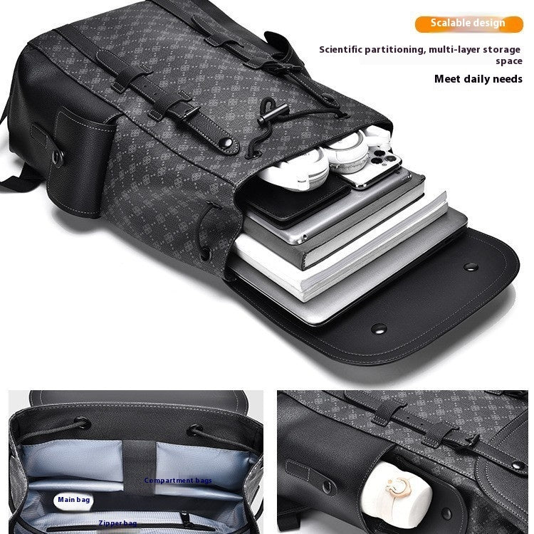 curved shoulder strap new mens casual business travel backpack