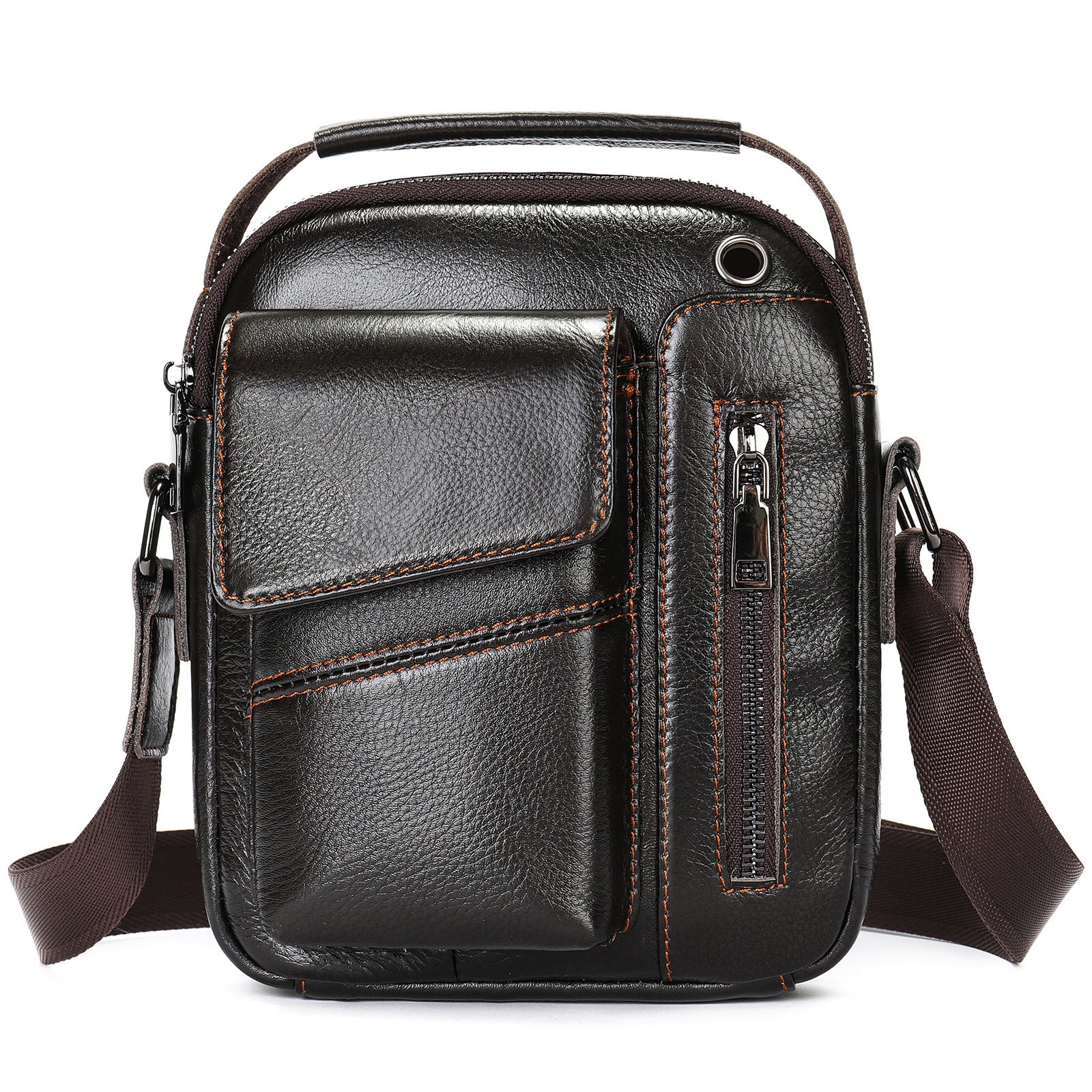 mens business minimalist leather crossbody bag