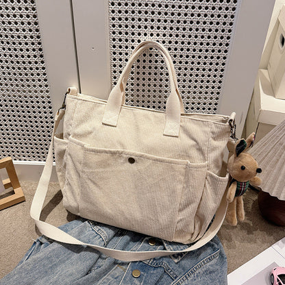 Simple Canvas Large Capacity Crossbody Shoulder Bag