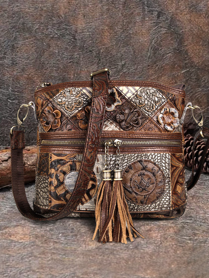 western style large capacity niche design messenger bag