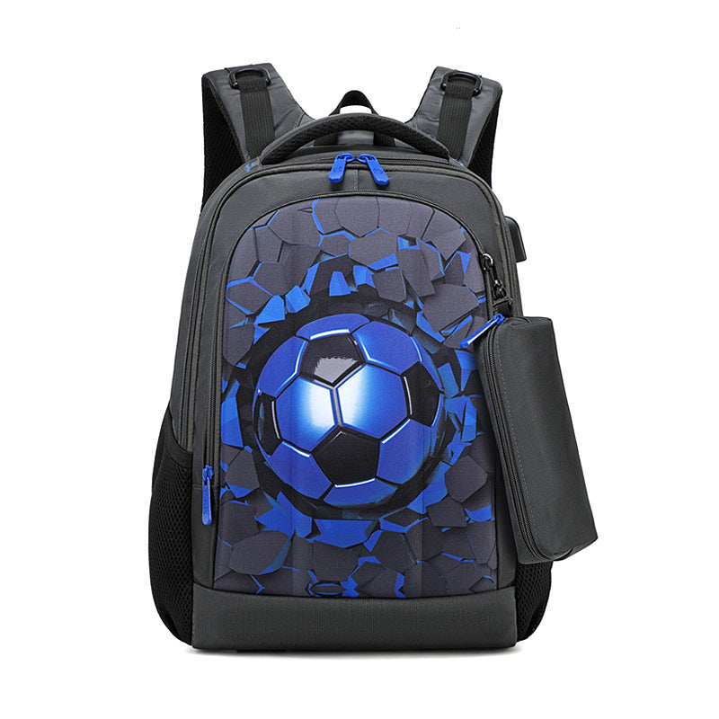 hard shell football burden reduction boys shoulder large capacity belt small pen bag set of school bag