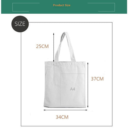 Canvas Tote Milk Tea Printing Shoulder Portable Canvas Bag