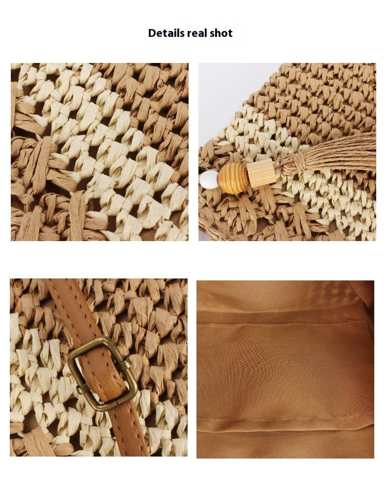 summer new retro women bag hand woven bag