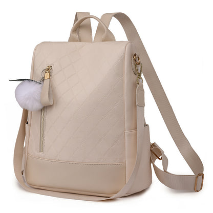 womens fashion soft leather preppy style backpack