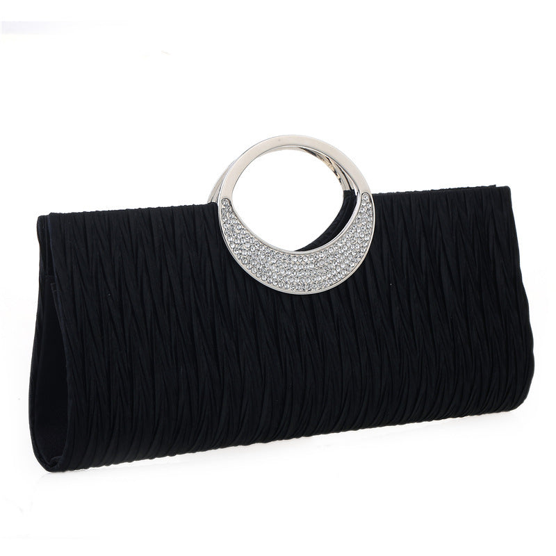 pleated portable diamond dinner bag