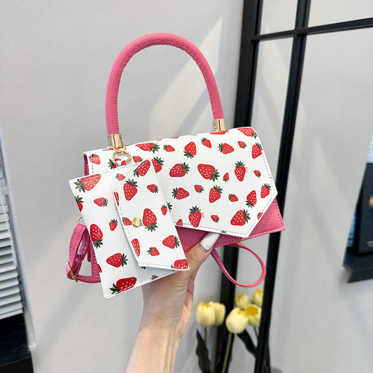 Strawberry Square Bag Casual Commuter Crossbody Bag