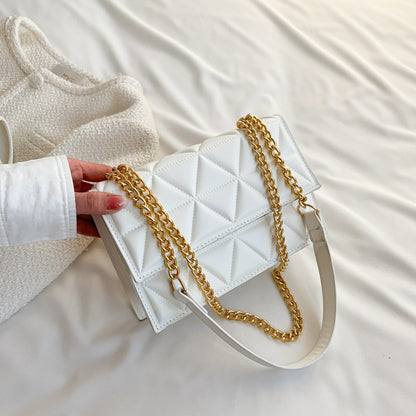 western style rhombus embroidery thread shoulder messenger bag