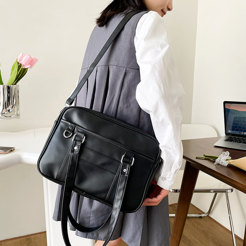 uniform pu crossbody solid color single shoulder bag