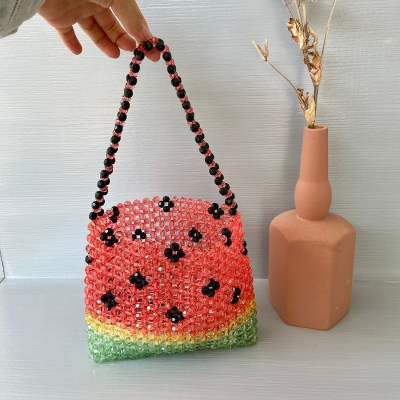 handmade watermelon casual beaded womens handbag