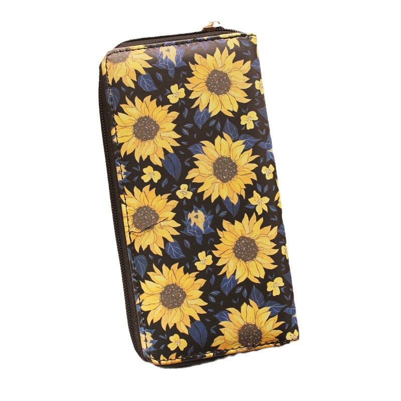 womens wallet sunflower print