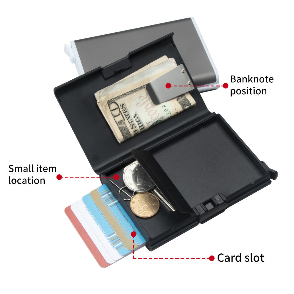 rfid aluminum alloy automatic pop up storage box coin paper money