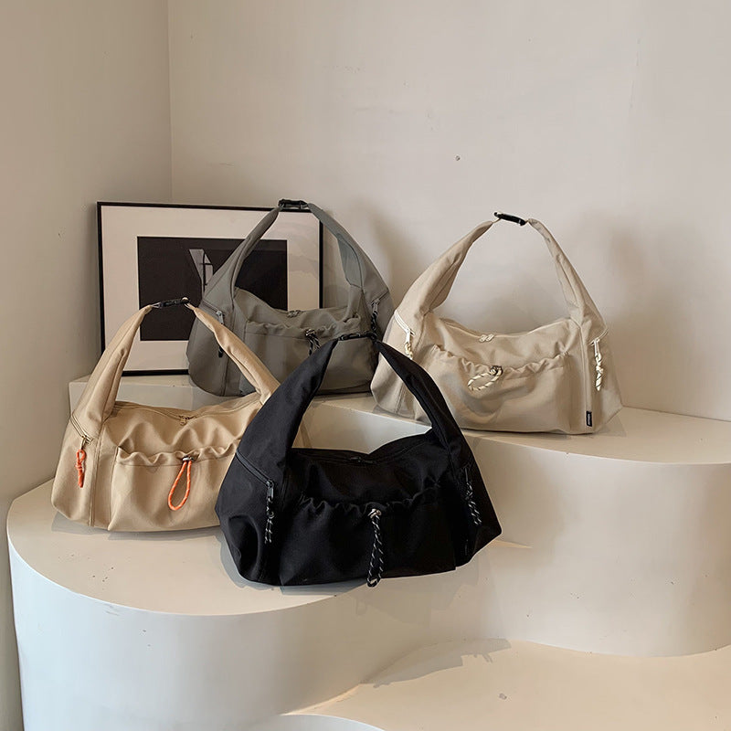 solid color fashion large capacity versatile shoulder crossbody bag