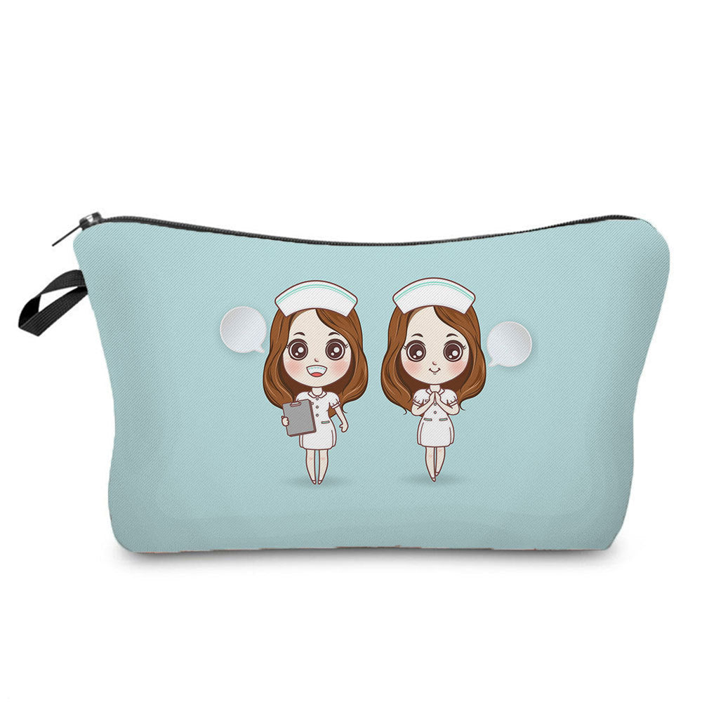 angel nurse printed makeup storage bag