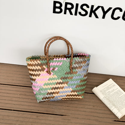 Women's Fashion Retro Large Capacity Woven Bag