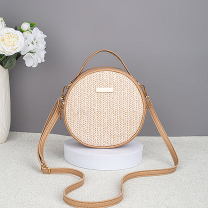 Cute And Minimalist Straw Bag Womens Woven Round Bag
