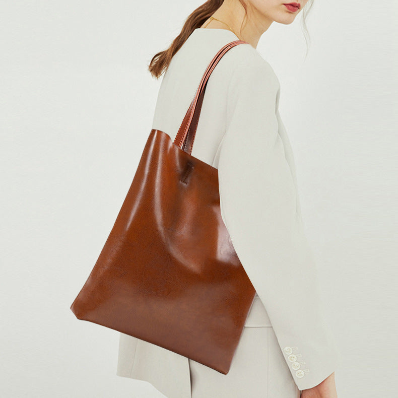 womens cow leather bag stylish and simple