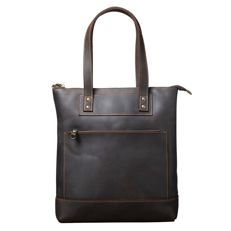New Simple Retro First Layer Cowhide Handbag Men