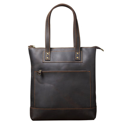 New Simple Retro First Layer Cowhide Handbag Men