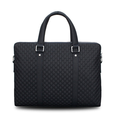 fashion leather mens bag horizontal business briefcase