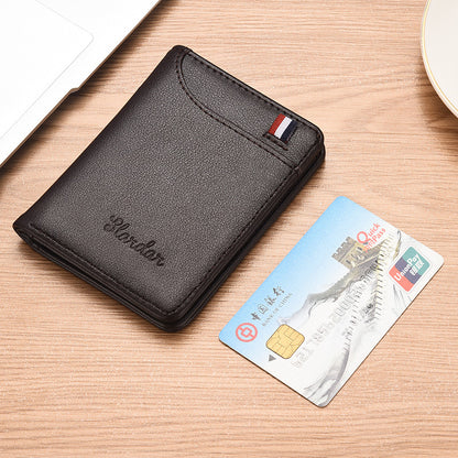 ultra thin mens vertical mini wallet drivers license bag