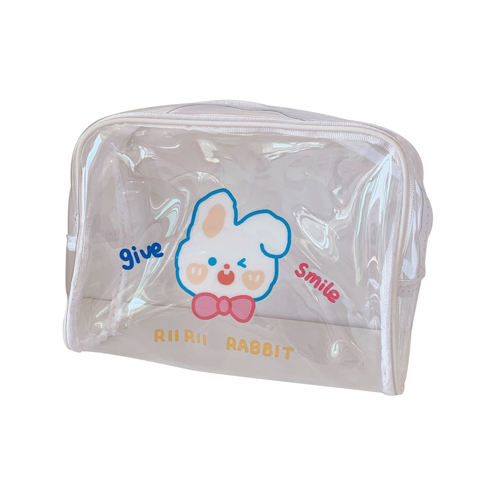 cute cha cha bear large capacity transparent travel cosmetic bag