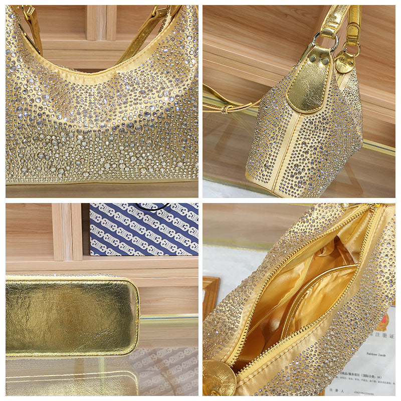 delicate rhinestone womens bag dinner bag large capacity totes