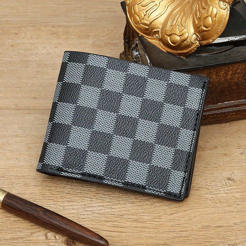 fashion personality new plaid mens card bag