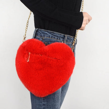 love bags for women plush chain shoulder bags valentines day party bag