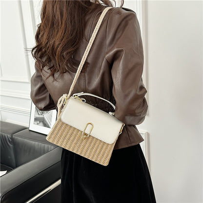 handbag western style one shoulder versatile woven bag