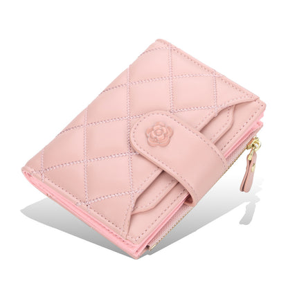 womens short multiple card slots zipper wallet