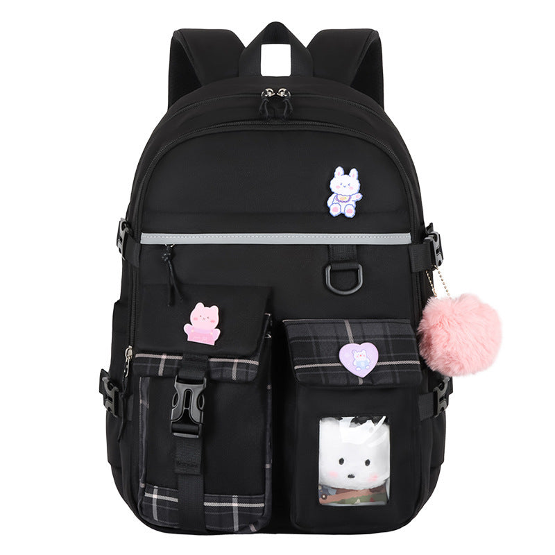 cartoon cute and lightweight burden reducing student schoolbag