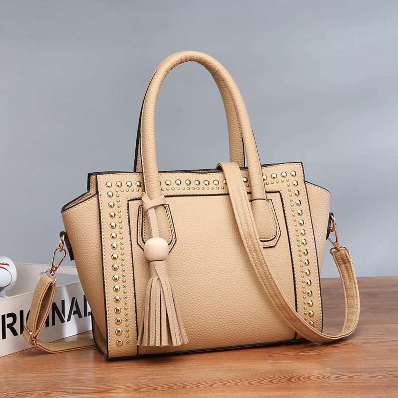 style large capacity textured portable womens bag all matching doctor bag