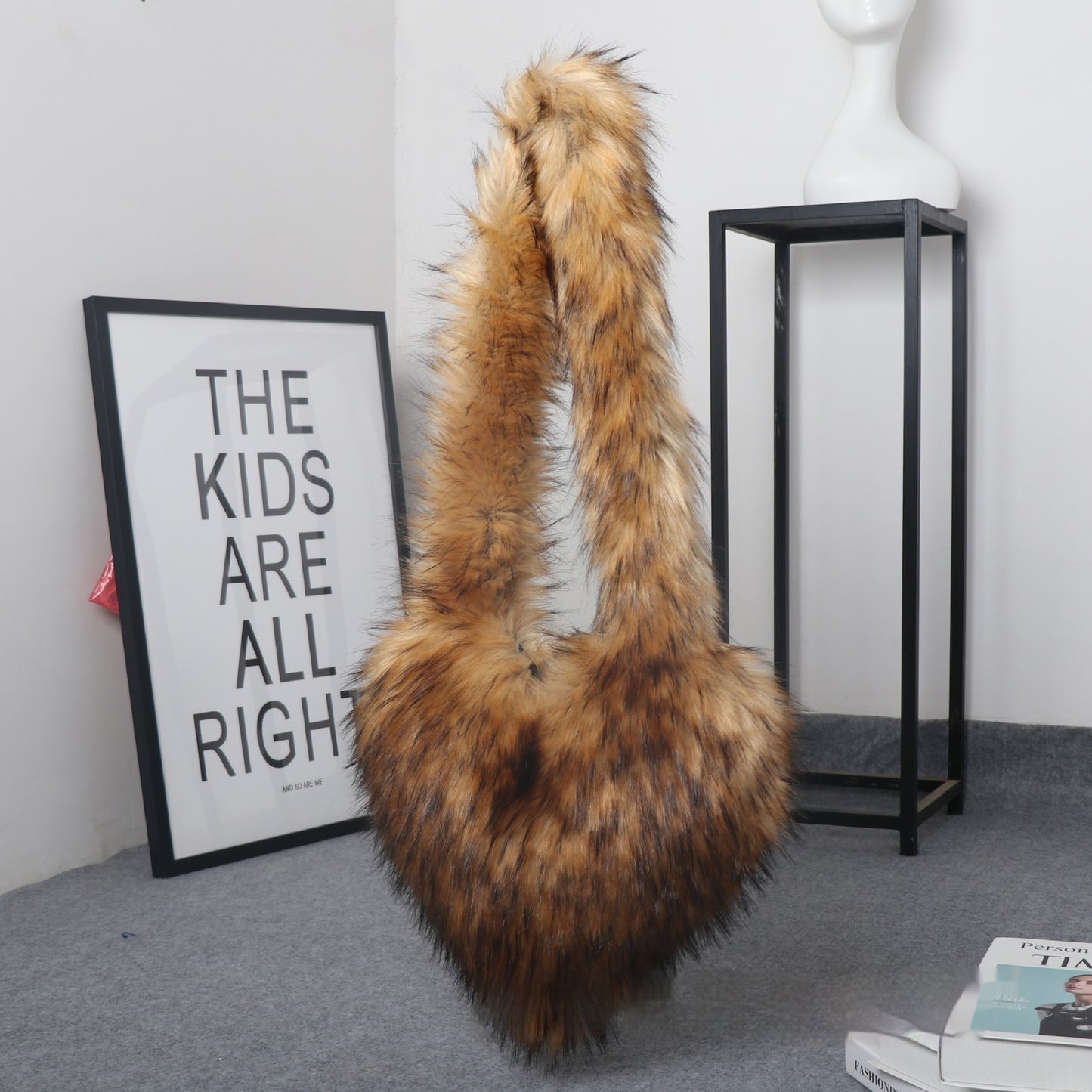 crossbody love female fur plush big bag capacity personality