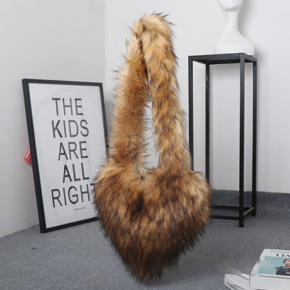 crossbody love female fur plush big bag capacity personality