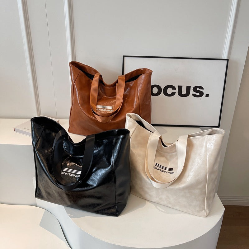 large capacity tote bag women fashion versatile solid shoulder bags waterproof designer luxury handbag trend personalized travel bag