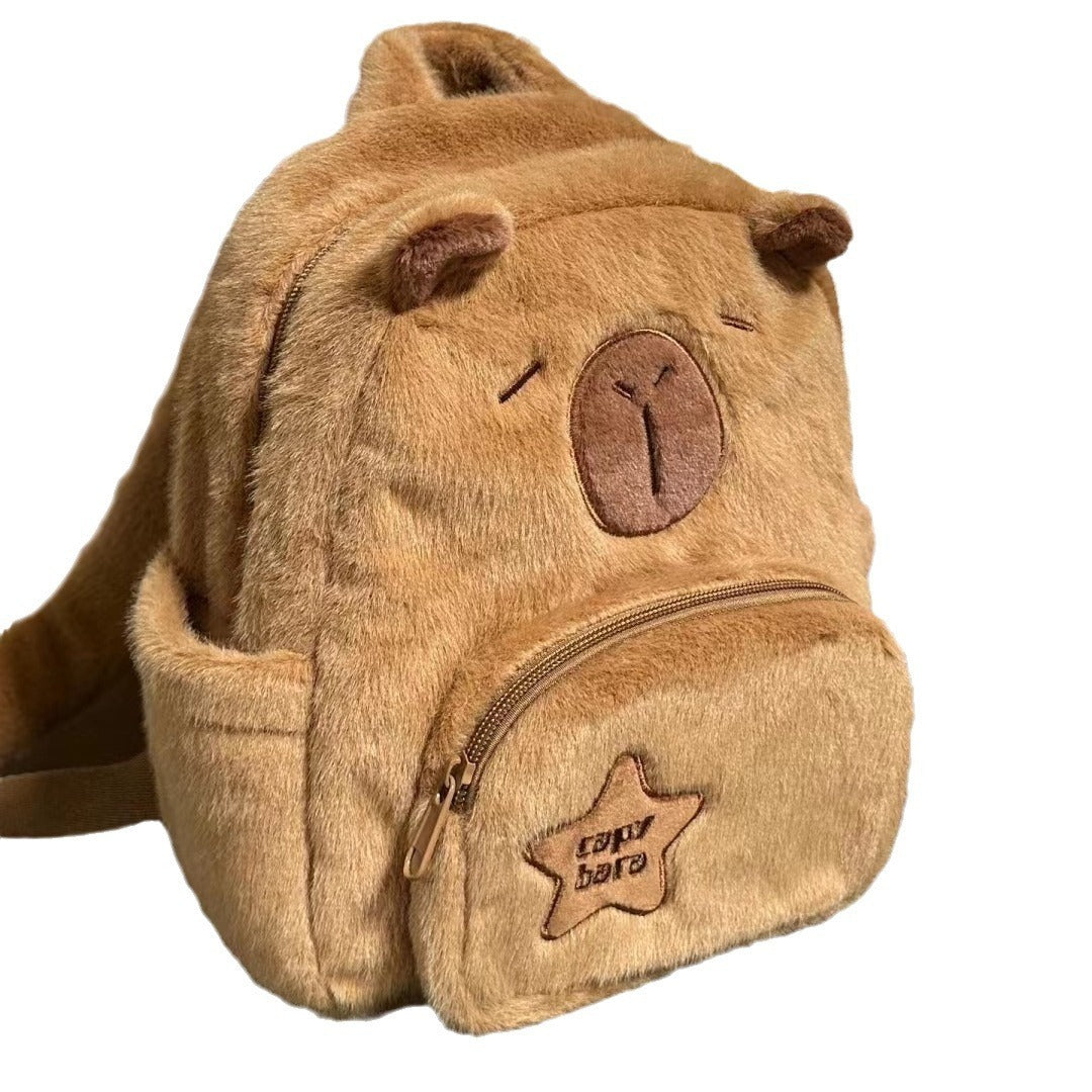 capybara plush large capacity cute little backpack