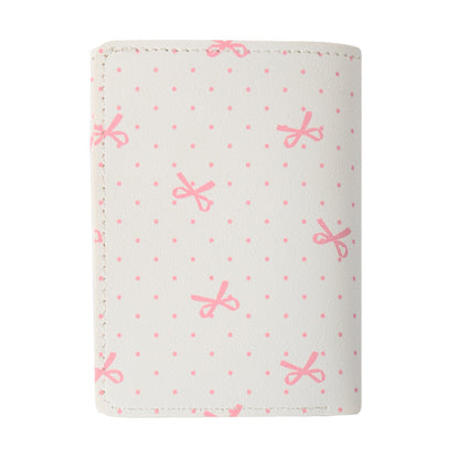 butterfly patterned short style three fold wallet multifunction