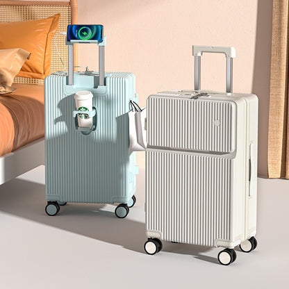 front half opening multifunctional luggage