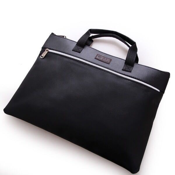 simple 7 pairs of zipper portable briefcase leather