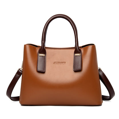 handbag soft leather large capacity versatile shoulder crossbody mom bag