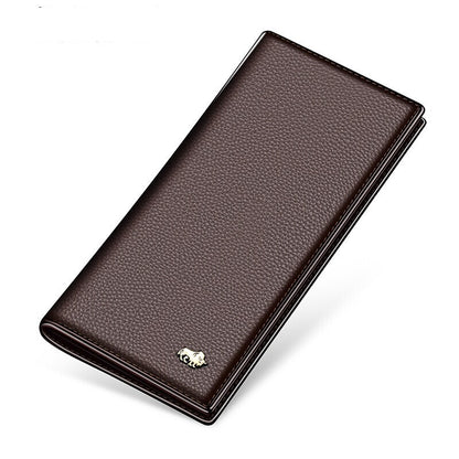 mens long leather korean youth wallet ultra thin