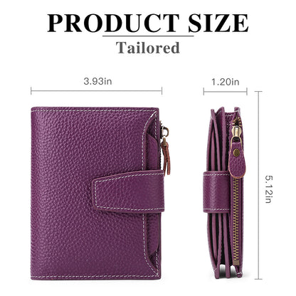 womens leather short wallet european and american milled first layer cowhide wallet wallet