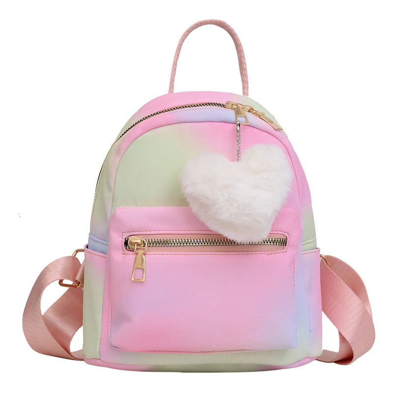 nylon cloth large capacity simple casual simple candy color texture hand carrying backpack