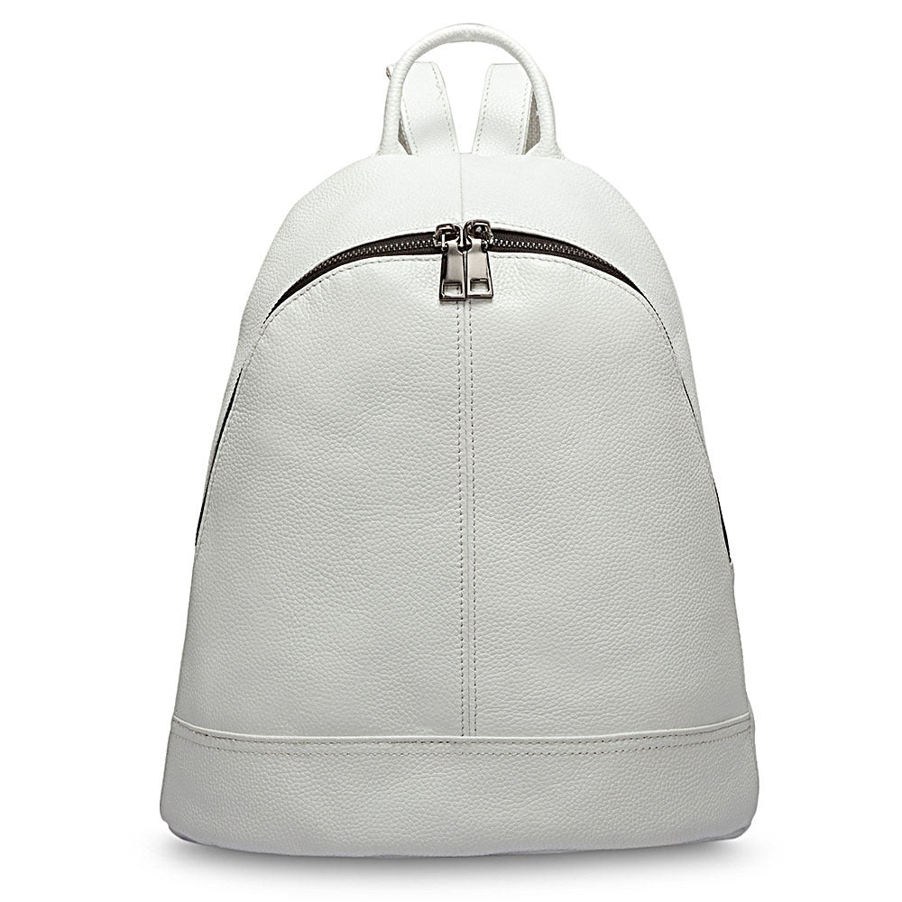 college style casual top layer leather backpack