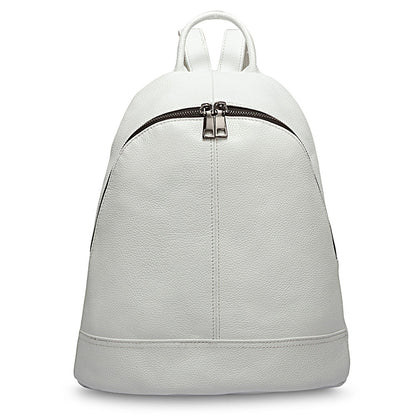 college style casual top layer leather backpack