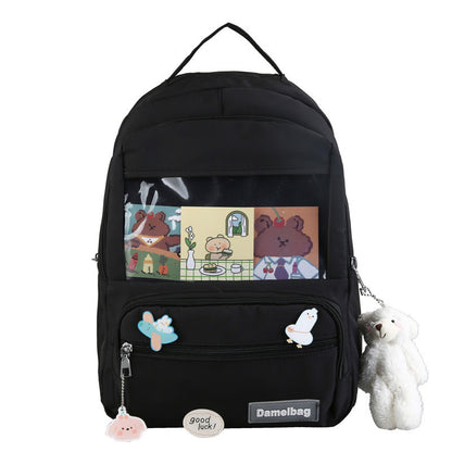 large capacity junior high school student multi pocket backpack