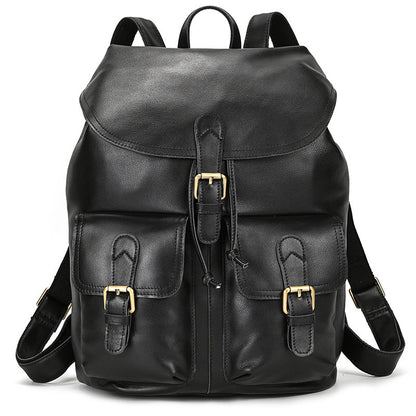 casual retro crazy horse leather travel backpack