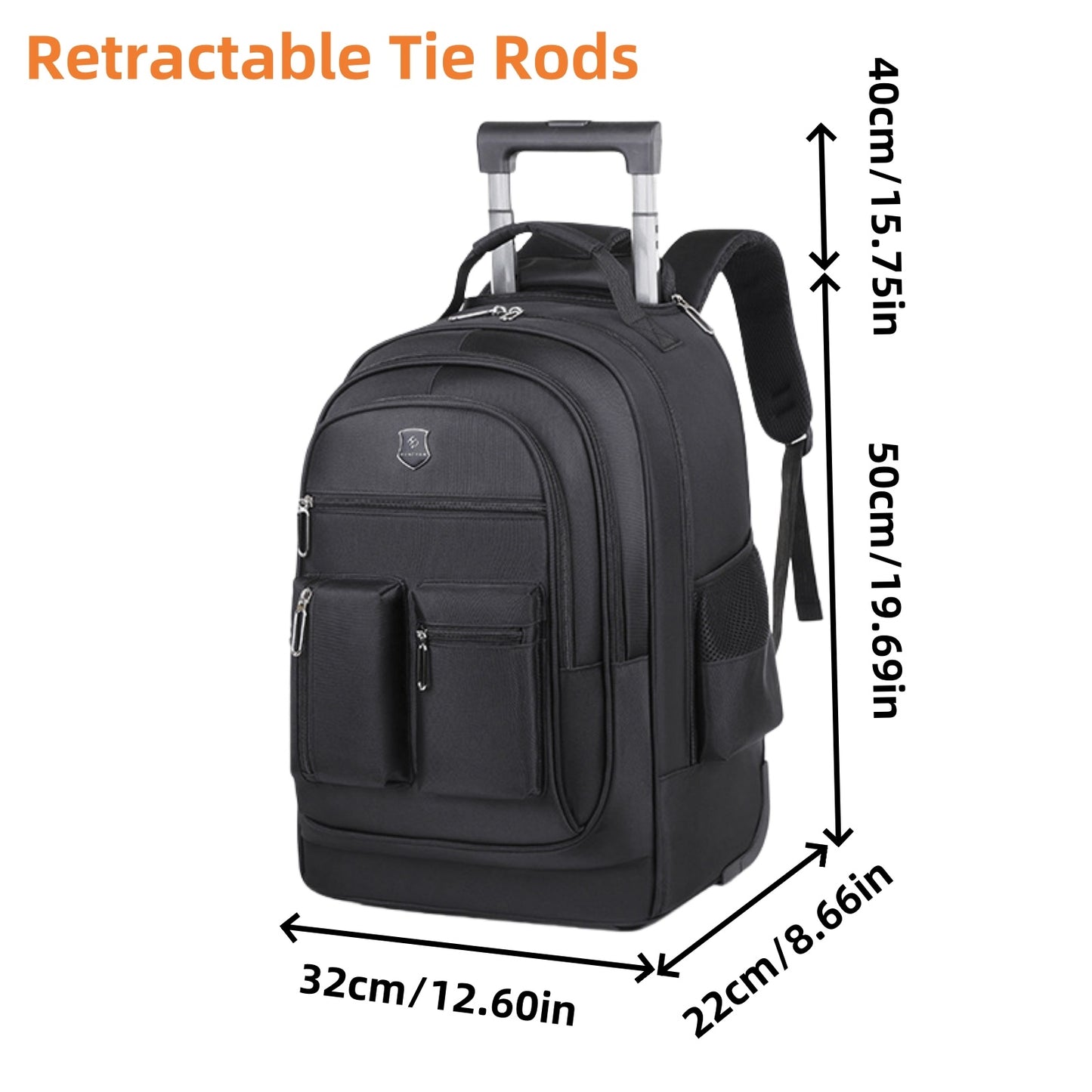 large capacity travel backpack with wheels multi layer trolley luggage bag multifunctional weekender overnight bag rucksack
