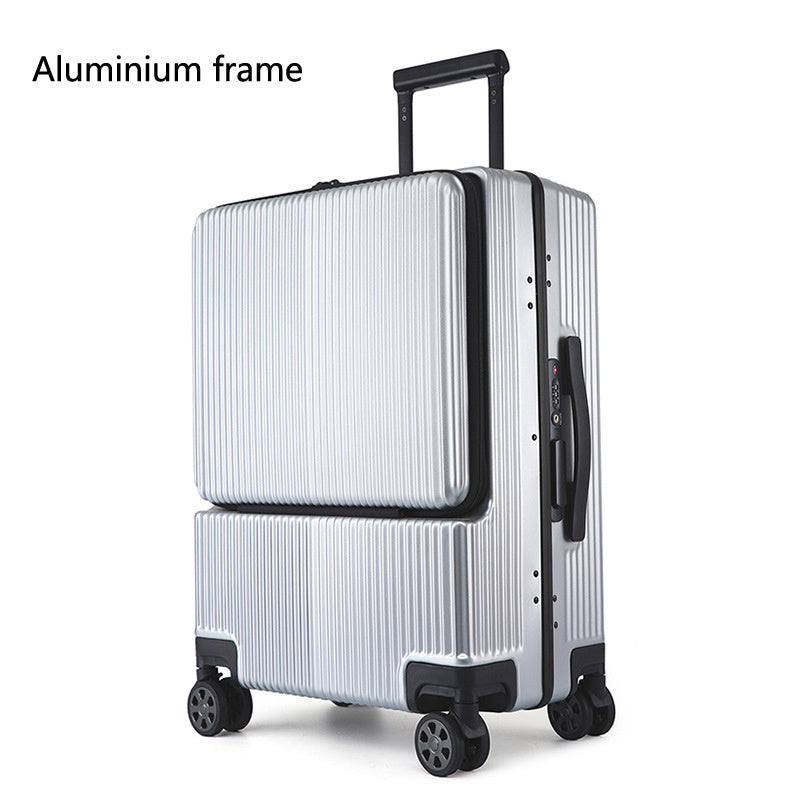 business front opening luggage trolley case rechargeable