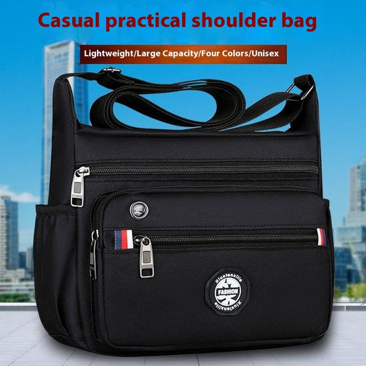 large capacity mens shoulder multi pocket messenger bag